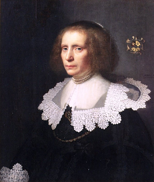 Maria van Kinschot, vintage artwork by Michiel Jansz. van Mierevelt, 12x8" (A4) Poster