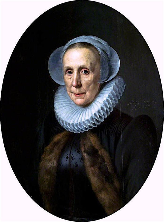 Maria van Wassenaer Hanecops, vintage artwork by Michiel Jansz. van Mierevelt, 12x8" (A4) Poster