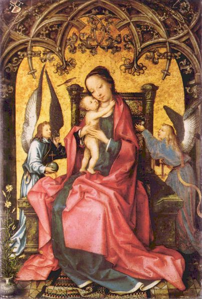 Maria wird von Engeln gekrÃ¶nt, vintage artwork by Hans Holbein the Elder, A3 (16x12") Poster Print
