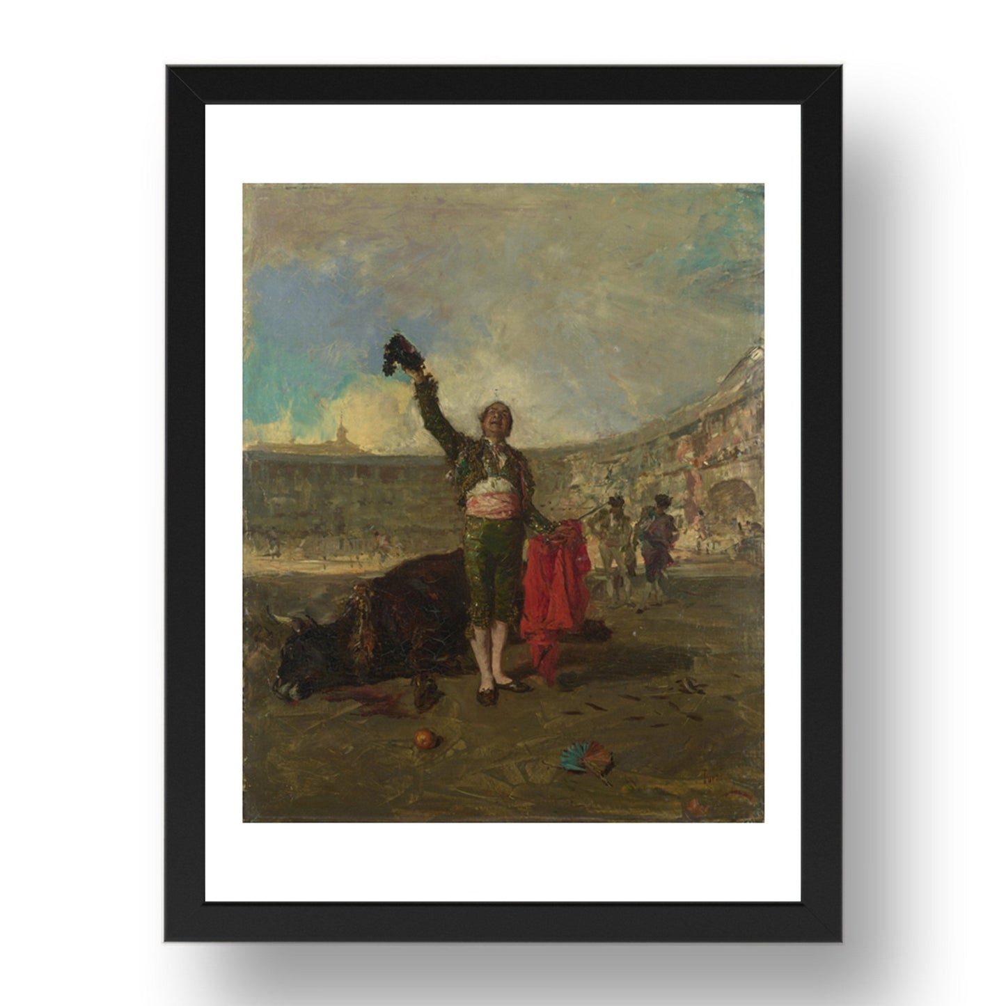 Mariano Fortuny: The Bull Fighter's Salute, Poster in 17x13"(A3) Frame