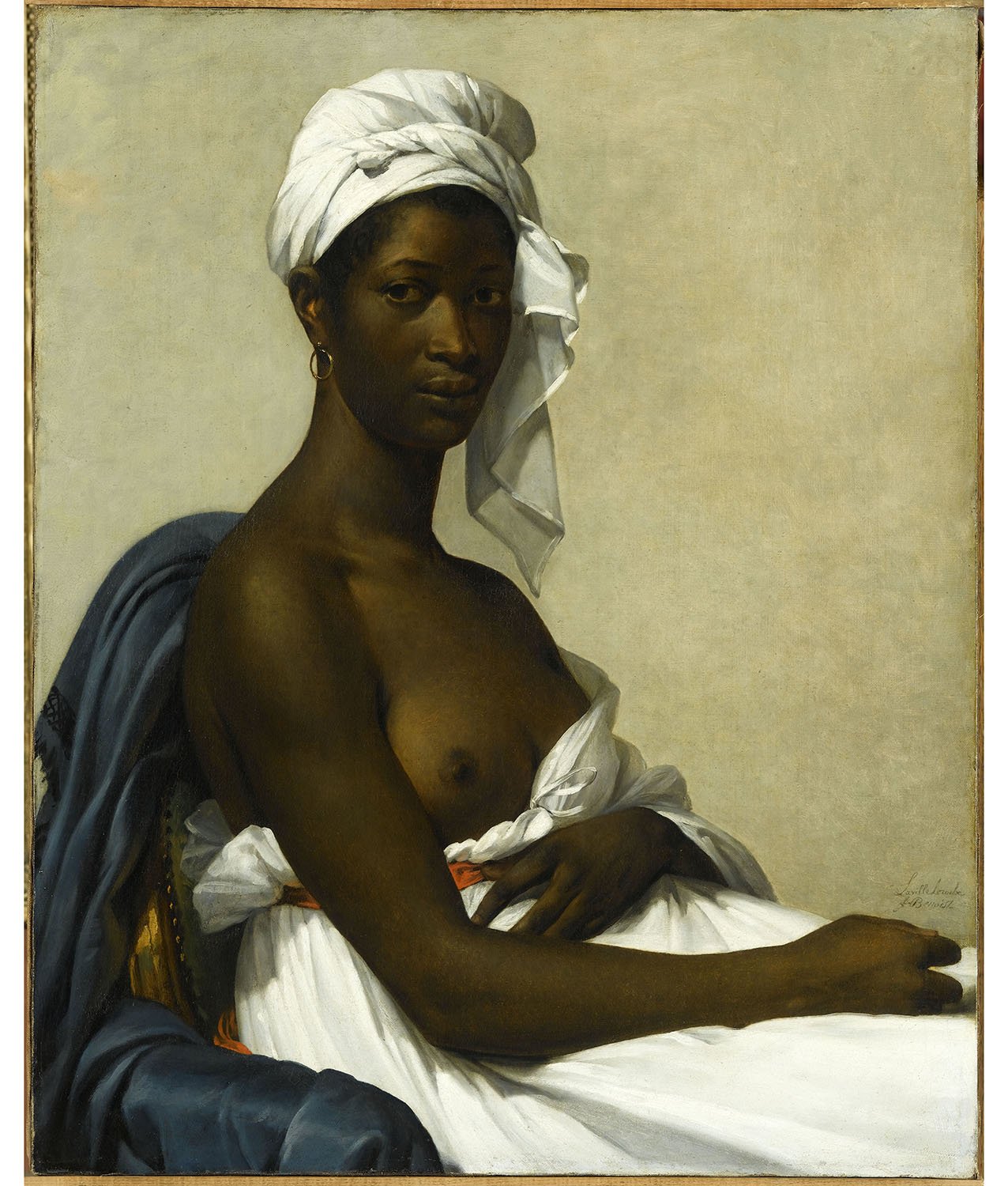 Marie-Guillemine Benoist, Portrait d'une femme noire (Potrait of a Black Woman), vintage nude c1800, 16x12"(A3) Poster Print