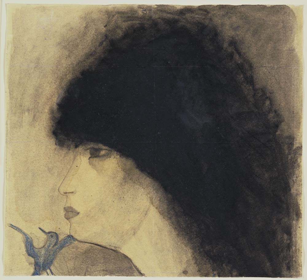 Marie Laurencin - Girl's Head, vintage art, A3 (16x12")  Poster Print 