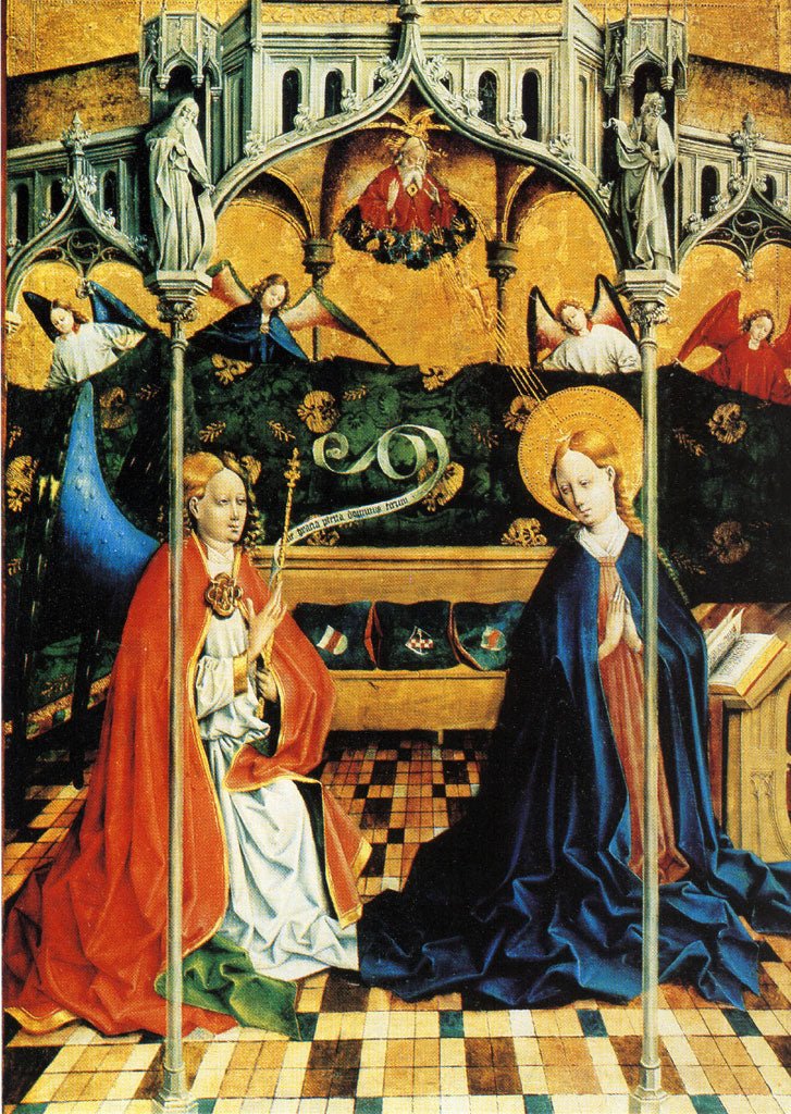Marienfelder Altar (Annunciation to Mary), vintage artwork by Johann Koerbecke, A3 (16x12") Poster Print