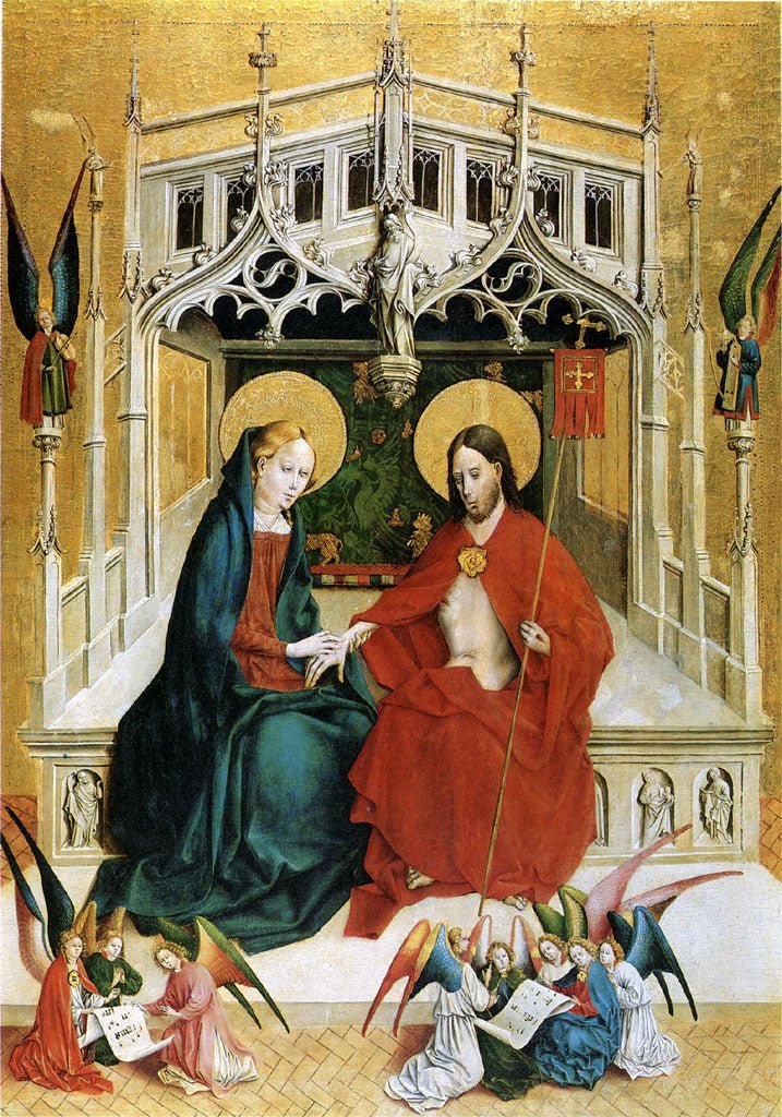 Marienfelder Altar (Appearance of the Risen Christ to Mary), vintage artwork by Johann Koerbecke, A3 (16x12") Poster Print