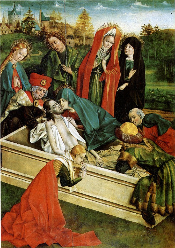 Marienfelder Altar (Entombment), vintage artwork by Johann Koerbecke, A3 (16x12") Poster Print