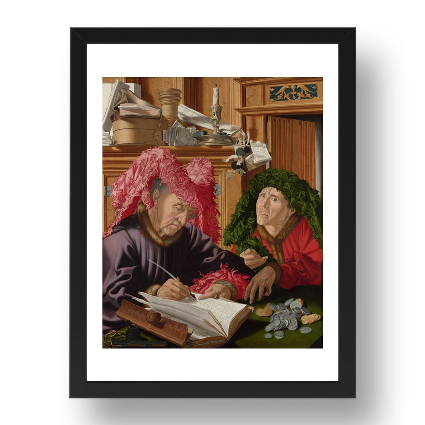 Marinus van Reymerswaele: Two Tax Gatherers, Poster in 17x13"(A3) Frame