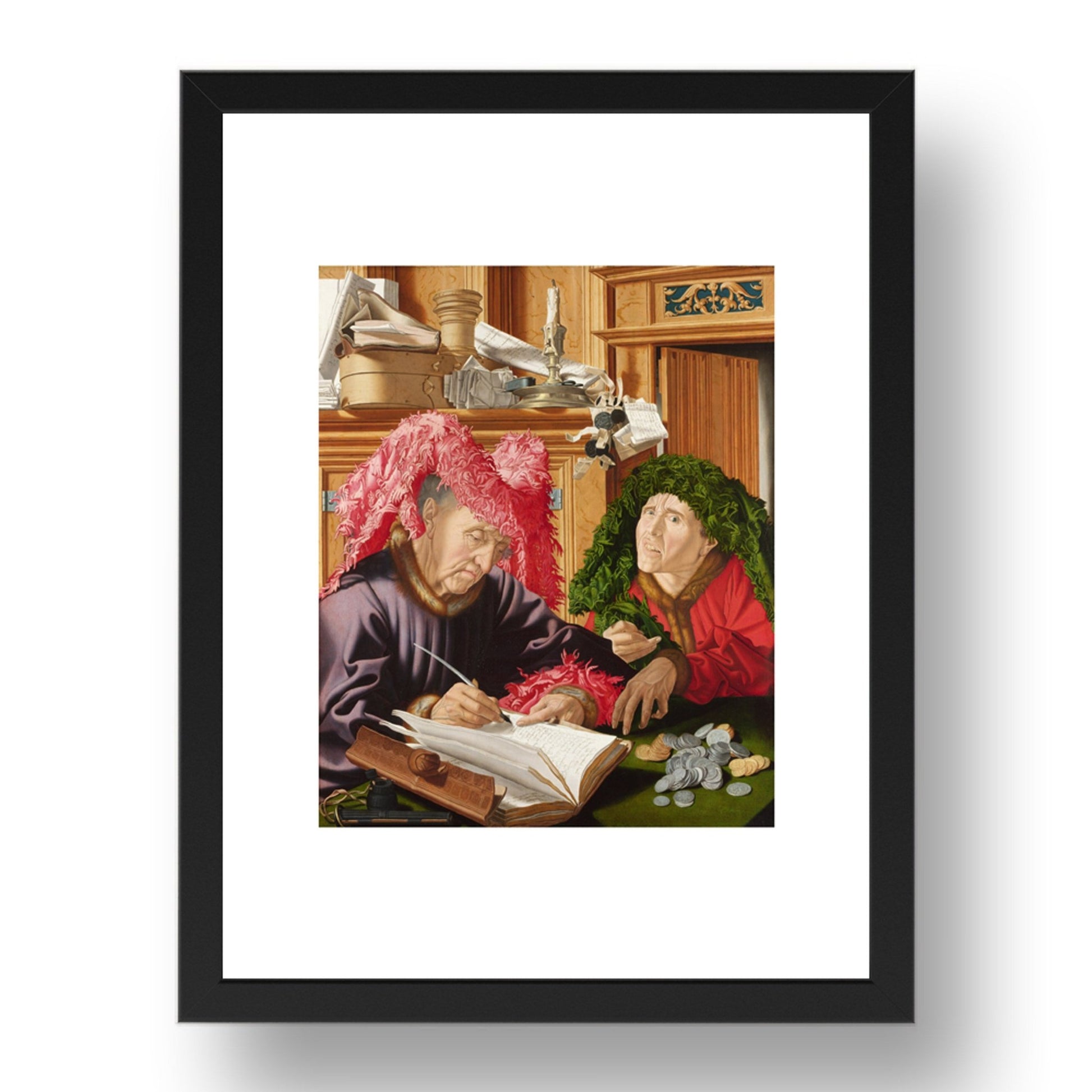 Marinus van Reymerswaele: Two Tax Gatherers7x5, Poster in 17x13"(A3) Frame