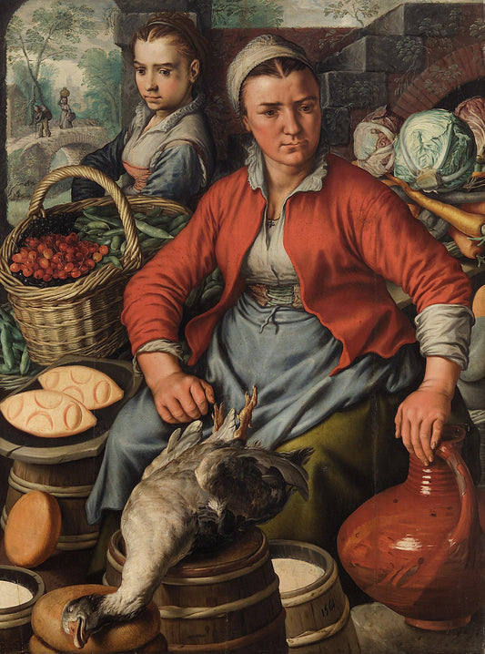 Market farmers, vintage artwork by Joachim Beuckelaer, A3 (16x12") Poster Print
