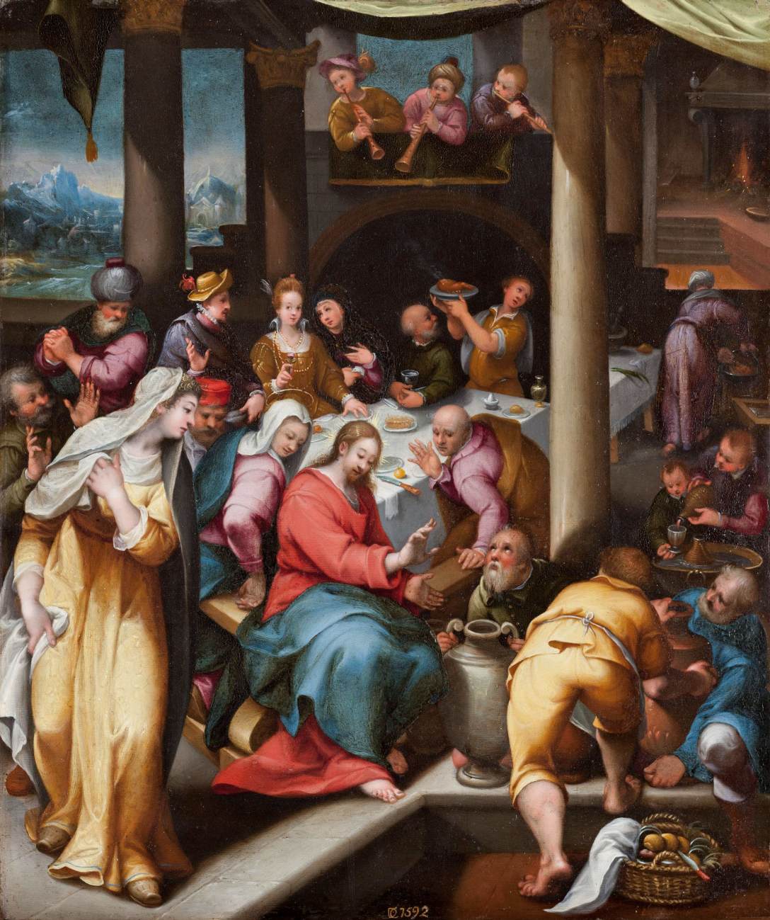 Marriage at Cana, vintage artwork by Denys Calvaert, A3 (16x12") Poster Print