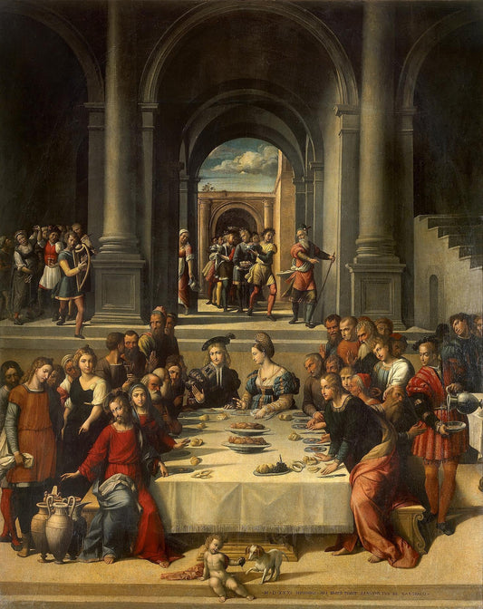Marriage at Cana, vintage artwork by Il Garofalo, A3 (16x12") Poster Print