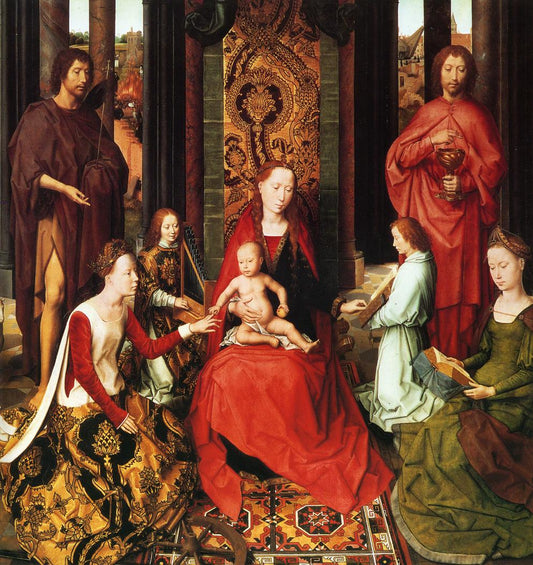 Marriage of St. Catherine, vintage artwork by Hans Memling, A3 (16x12") Poster Print