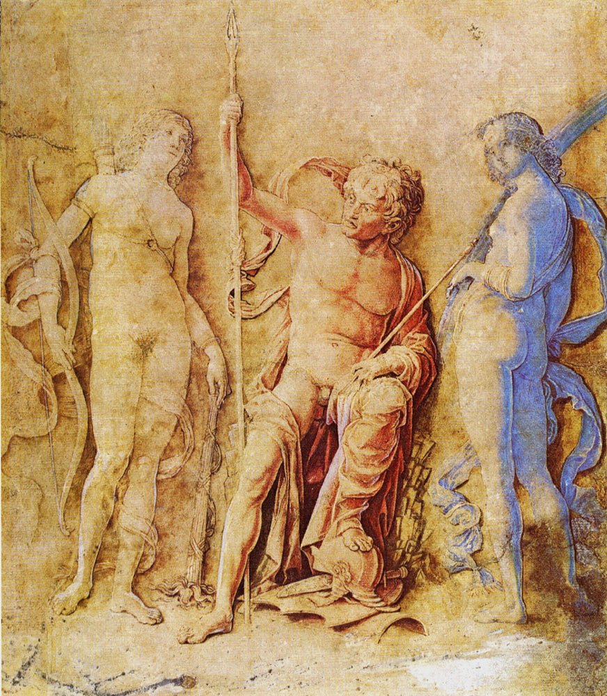 Mars, Venus, and Diana, vintage artwork by Andrea Mantegna, A3 (16x12") Poster Print