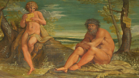 Marsyas and Olympus (from the series Panels for a Musical Instrument), vintage artwork by Annibale Carracci, A3 (16x12") Poster Print