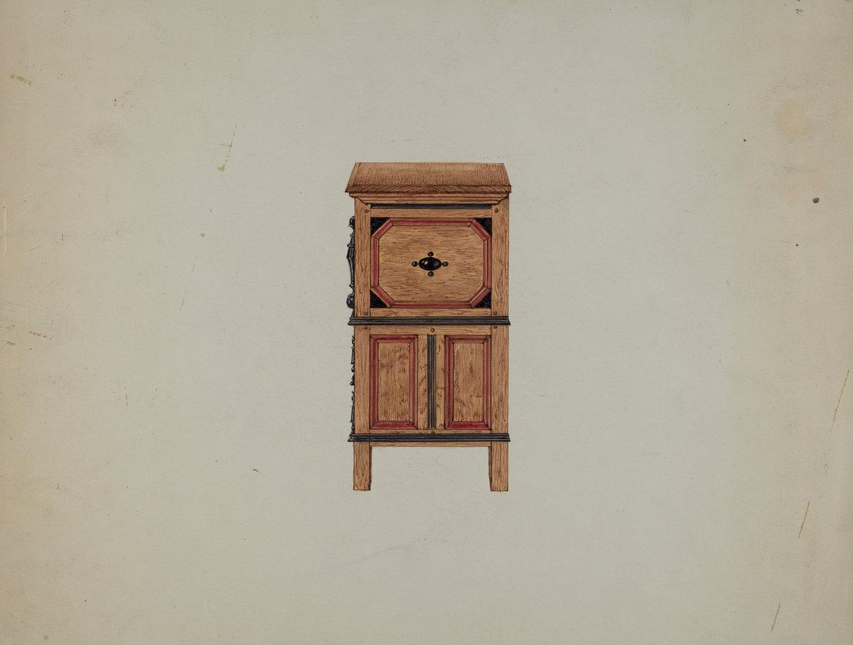 Martin Partyka:Two Drawer Sunflower Chest - side view,16x12"(A3) Poster