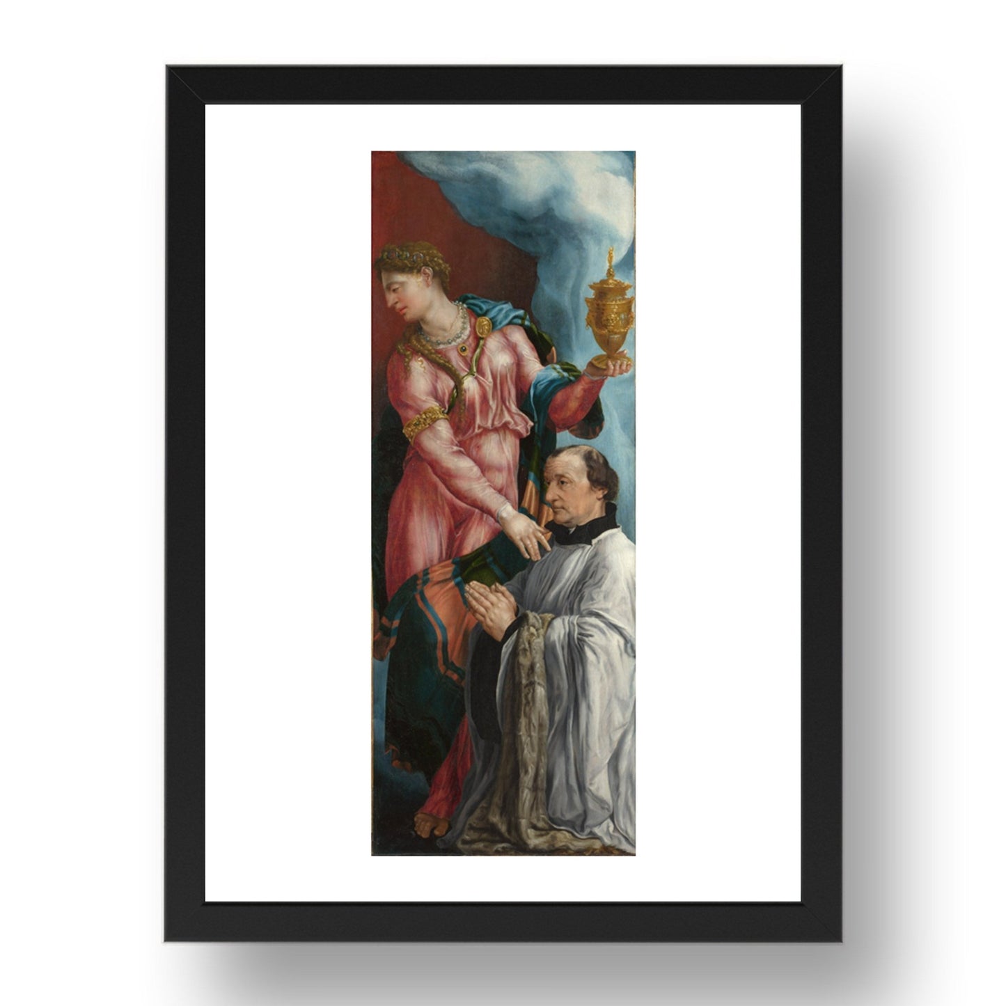 Martin van Heemskerck: The Donor and Saint Mary Magdalene, Poster in 17x13"(A3) Frame