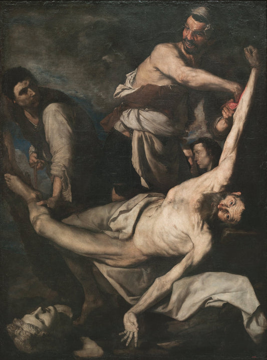 Martyrdom of Saint Bartholomew, vintage artwork by Jusepe de Ribera, 12x8" (A4) Poster