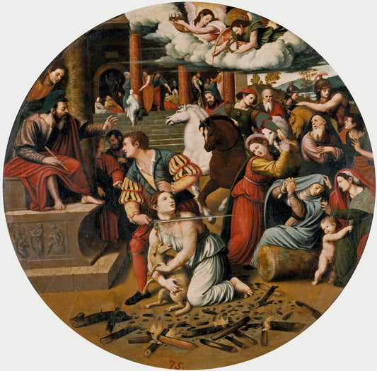Martyrdom of Saint Ines, vintage artwork by Juan Vicente Masip, A3 (16x12") Poster Print