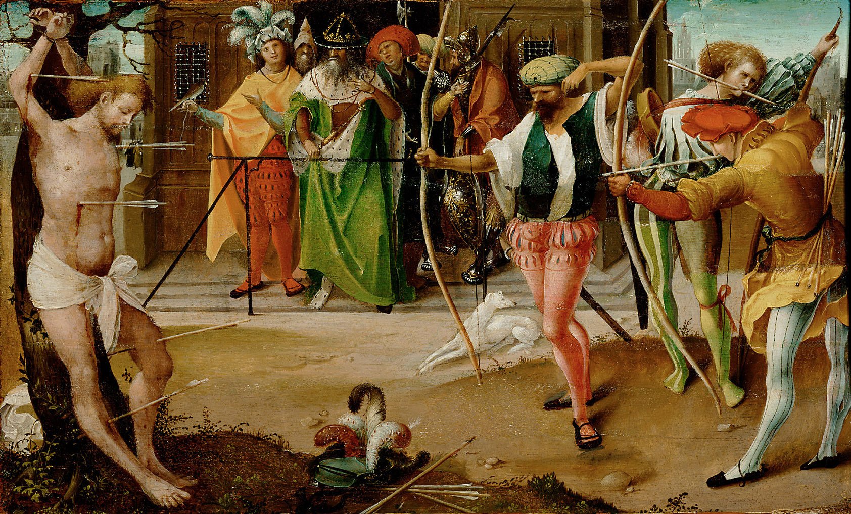 Martyrdom of Saint Sebastian, vintage artwork by Jan de Beer, A3 (16x12") Poster Print