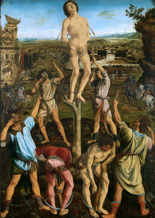Martyrdom of Saint Sebastian, vintage artwork by Piero Pollaiuolo, A3 (16x12") Poster Print