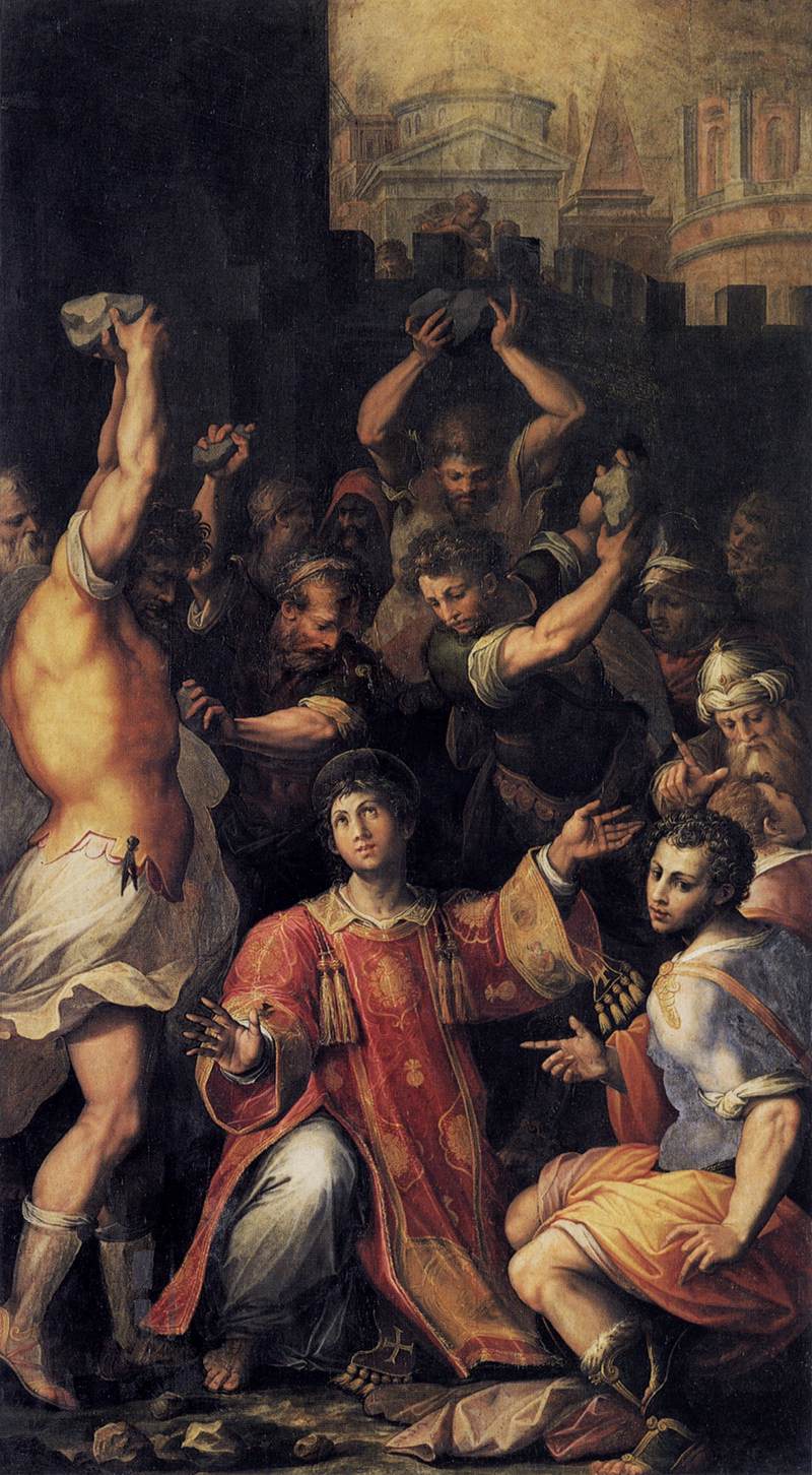 Martyrdom of Saint Stephen, vintage artwork by Giorgio Vasari, A3 (16x12") Poster Print