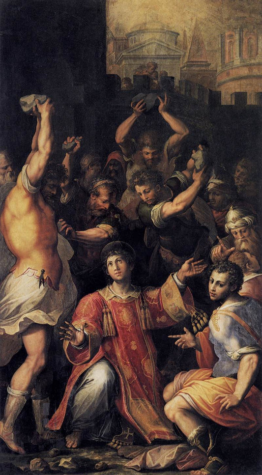 Martyrdom of Saint Stephen, vintage artwork by Giorgio Vasari, A3 (16x12") Poster Print