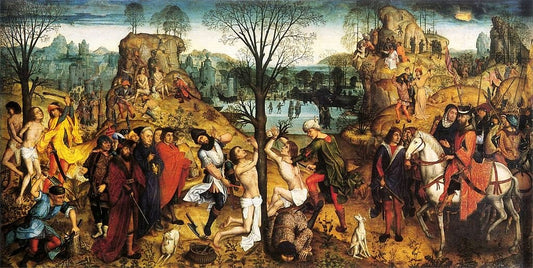 Martyrdom of SS Crispin and Crispinian, vintage artwork by Aert van den Bossche, A3 (16x12") Poster Print