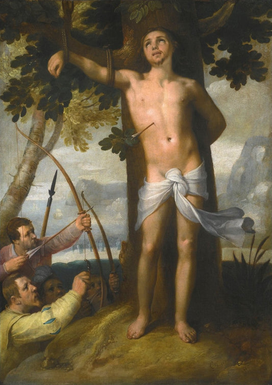 Martyrdom of St. Sebastian, vintage artwork by Cornelis van Haarlem, A3 (16x12") Poster Print