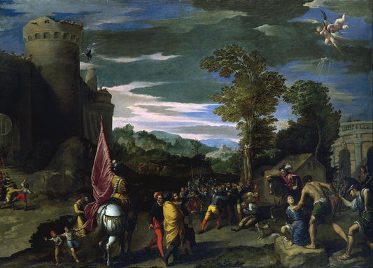 Martyrdom of St. Venantius of Camerino, vintage artwork by Ippolito Scarsella, 12x8" (A4) Poster
