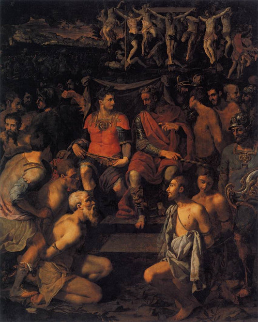 Martyrdom of the Ten Thousand, vintage artwork by Michele Tosini, A3 (16x12") Poster Print