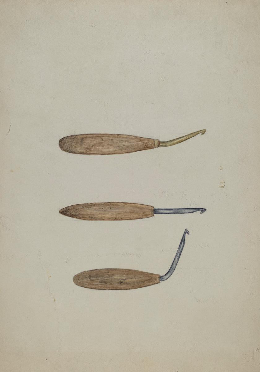 Mary Fitzgerald:Rug Hooks,16x12"(A3) Poster