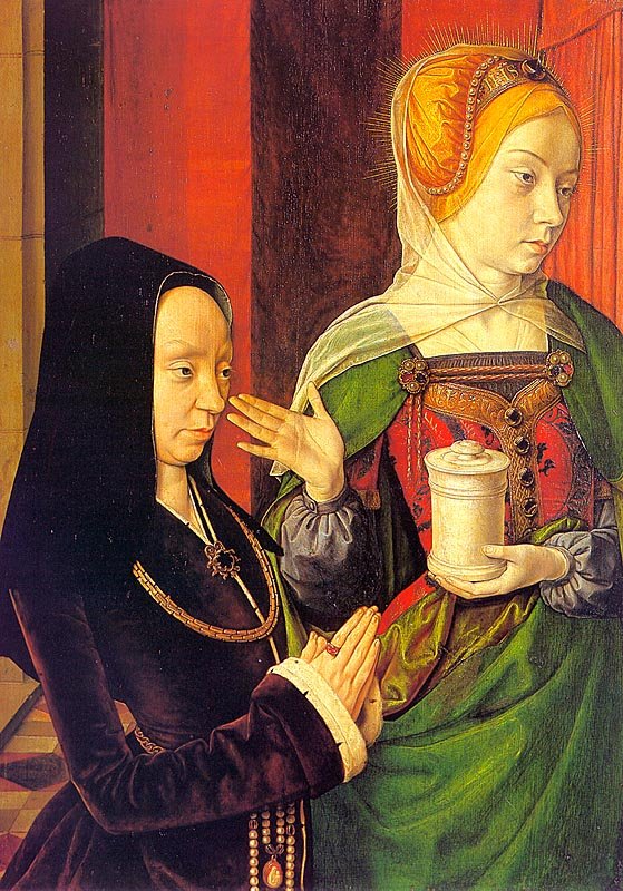 Mary Magdalen and a Donor, vintage artwork by Jean Hey, A3 (16x12") Poster Print