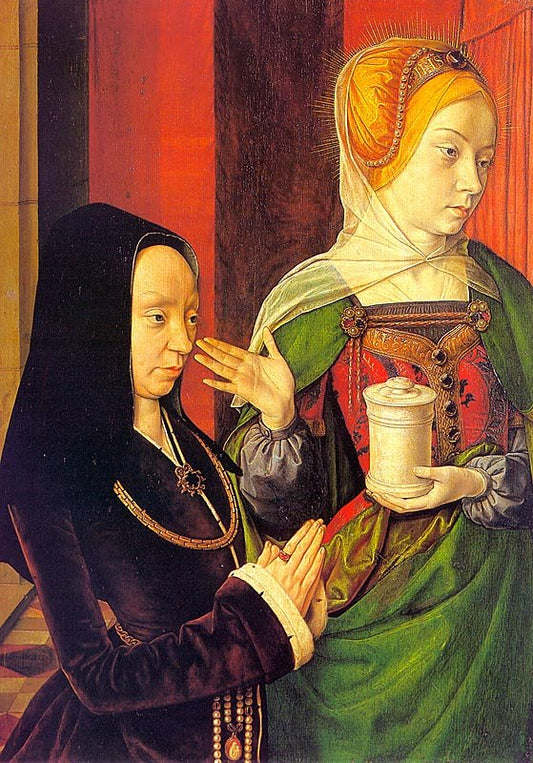 Mary Magdalen and a Donor, vintage artwork by Jean Hey, A3 (16x12") Poster Print