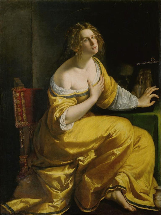 Mary Magdalen, vintage artwork by Artemisia Gentileschi, 12x8" (A4) Poster