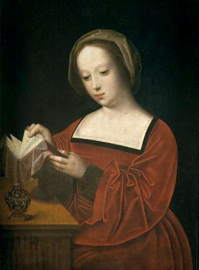 Mary Magdalene Reading, vintage artwork by Adriaen Isenbrandt, A3 (16x12") Poster Print