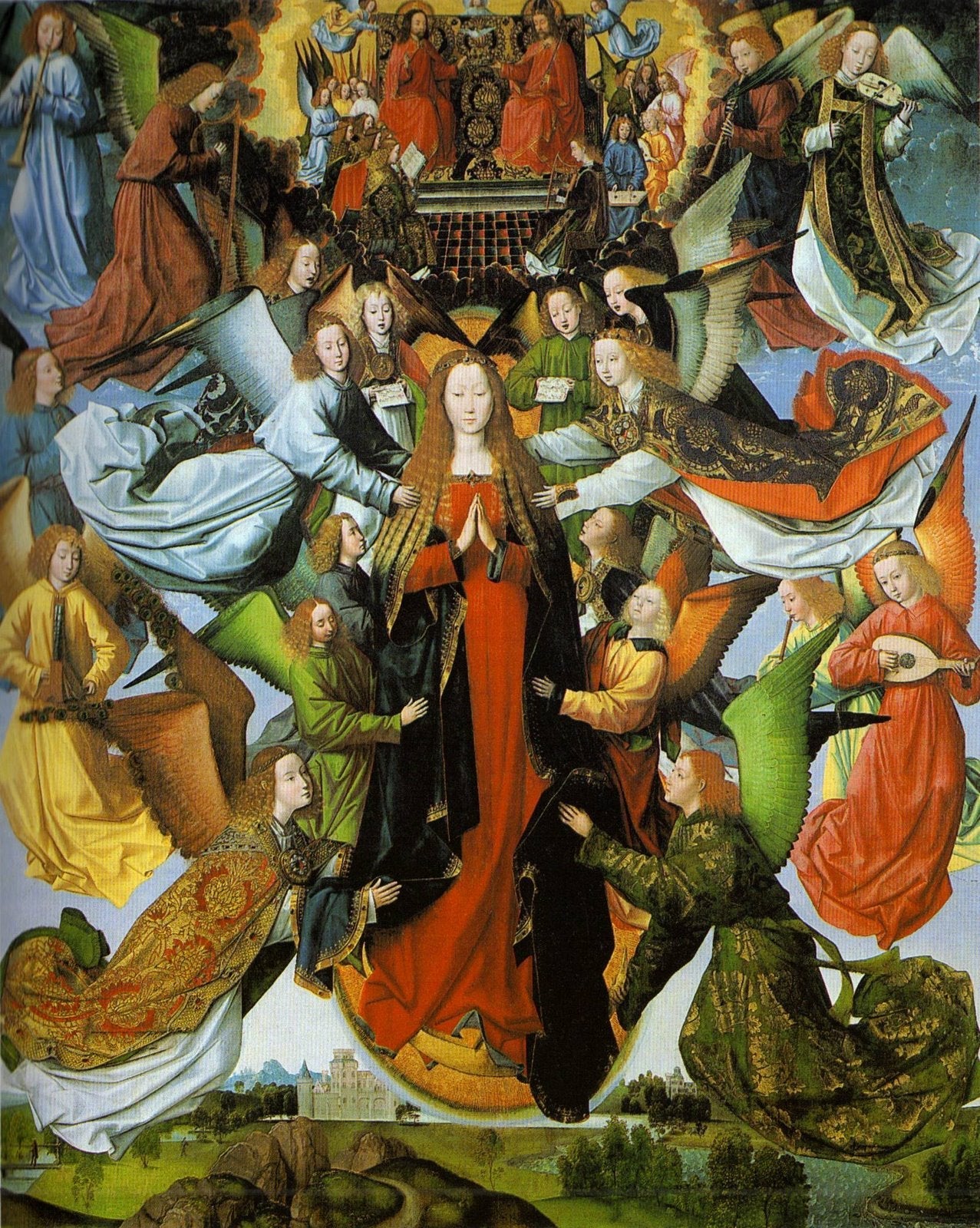 Mary, Queen of Heaven, vintage artwork by Master of the Legend of Saint Lucy, A3 (16x12") Poster Print