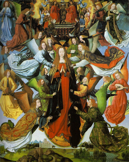 Mary, Queen of Heaven, vintage artwork by Master of the Legend of Saint Lucy, A3 (16x12") Poster Print