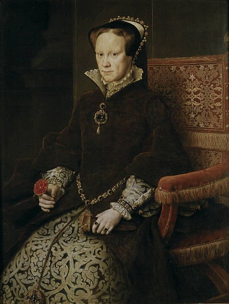 Mary Tudor, Queen of England, second wife of Felipe II, vintage artwork by Anthonis Mor, A3 (16x12") Poster Print