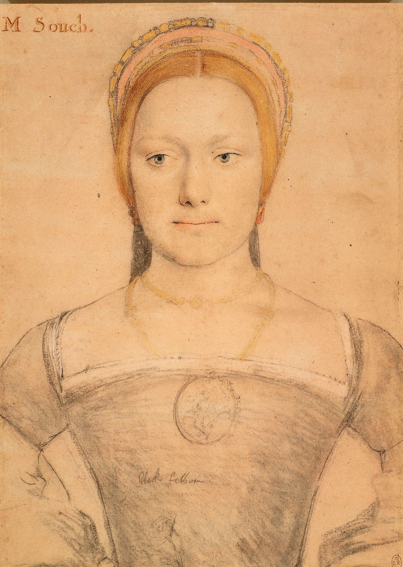 Mary Zouch (?), vintage artwork by Hans Holbein the Younger, A3 (16x12") Poster Print