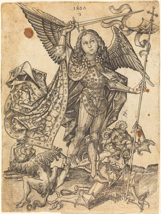 Master E.S.:Saint Michael Defeating the Devils,16x12"(A3) Poster