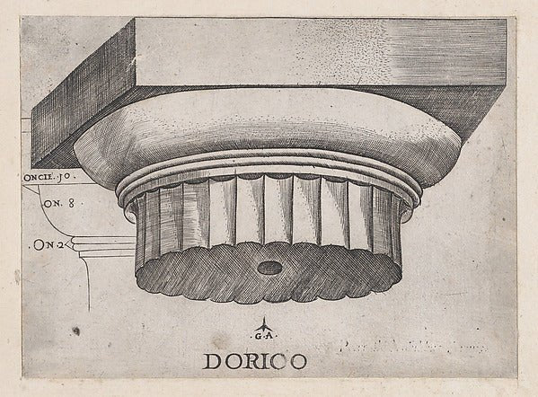 Master G.A.Speculum Romanae Magnificentiae Doric base c153-16x12"(A3) Poster