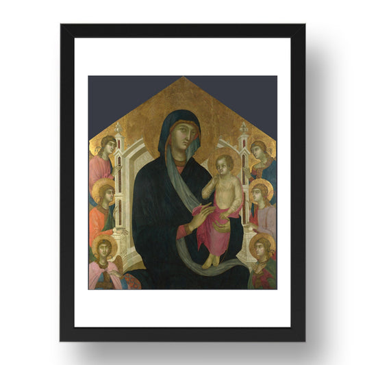 Master of the Casole Fresco: The Virgin and Child with Six Angels, Poster in 17x13"(A3) Frame