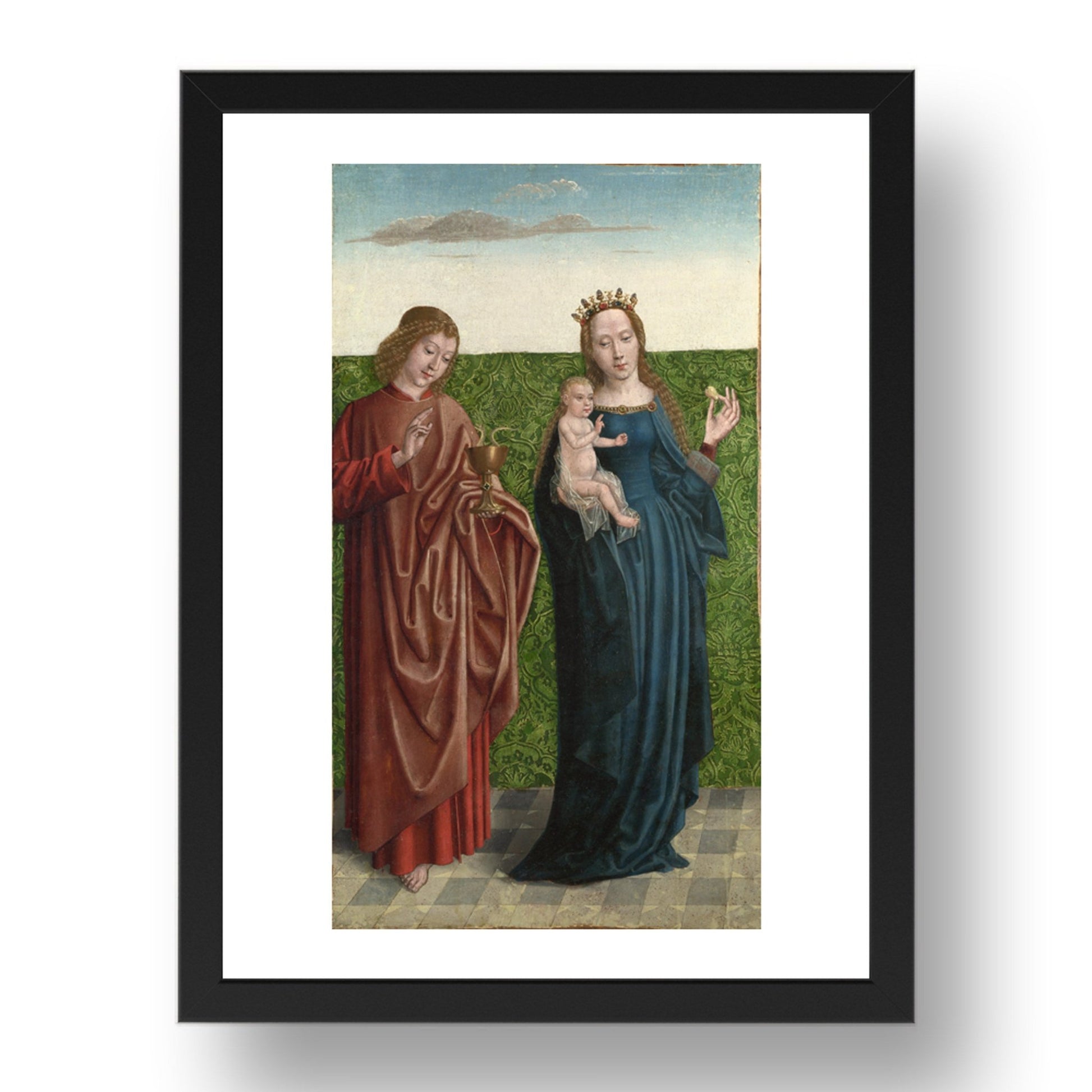 Master of the Saint Bartholomew Altarpiece: Saints Peter and Dorothy (1), Poster in 17x13"(A3) Frame