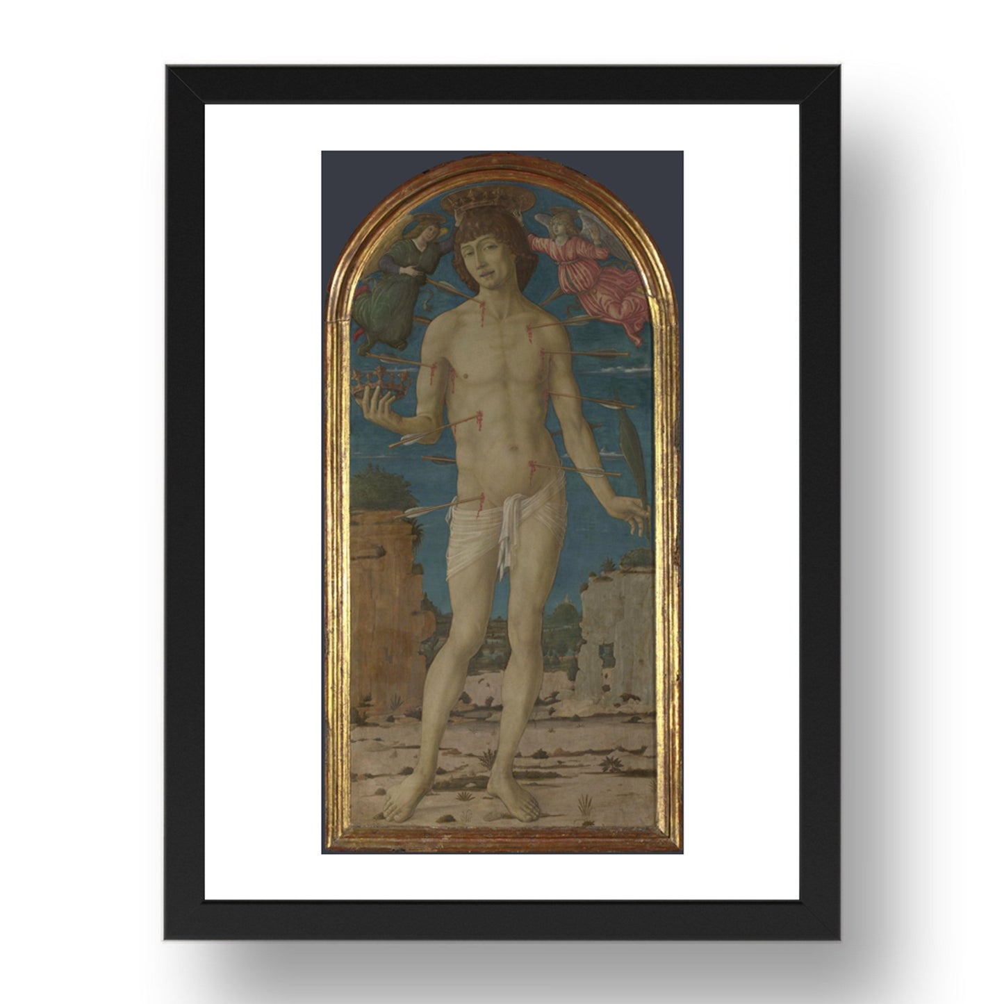 Matteo di Giovanni: Saint Sebastian, Poster in 17x13"(A3) Frame