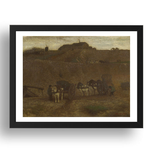 Matthijs Maris: Men unloading Carts, Montmartre, Poster in 17x13"(A3) Frame