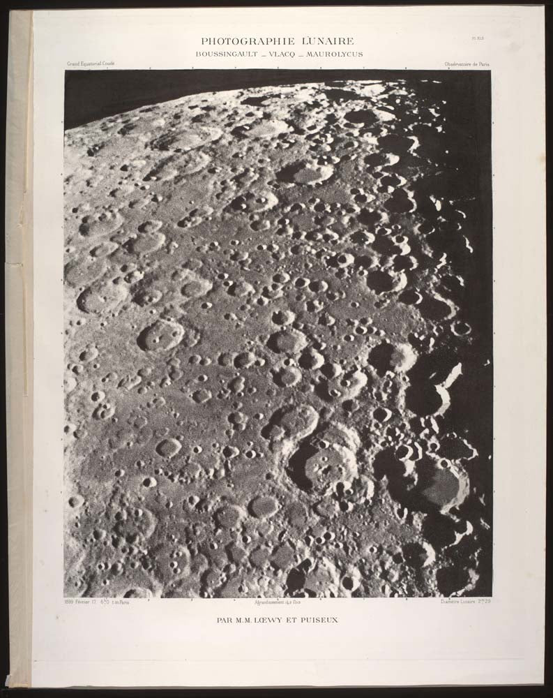 Maurice Loewy and Pierre Henri Puiseux - The Moon from Atlas Photographique de la lune., vintage historic photograph, modern poster print