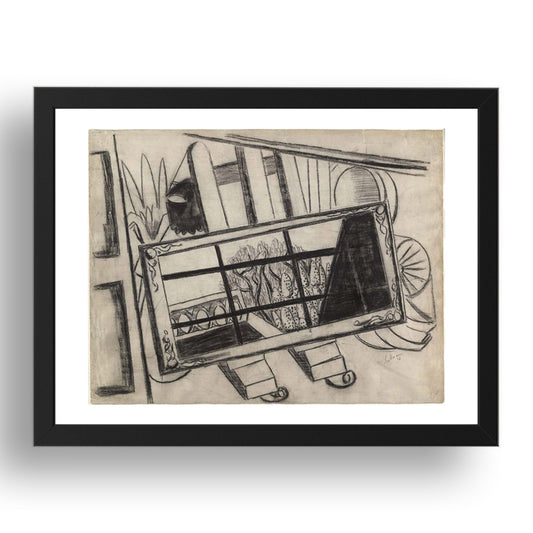 Max Beckmann: A Mirror on an Easel, modernist artwork, A3 Size Reproduction Poster Print in 17x13" Black Frame