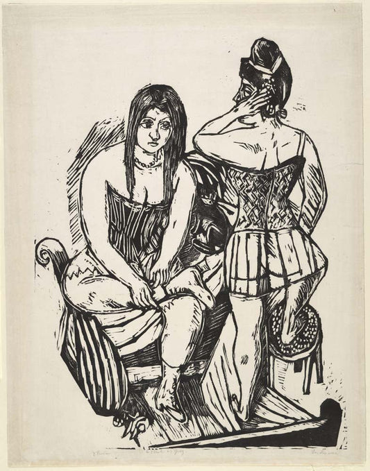 Max Beckmann - At the Toilette, vintage art, A3 (16x12")  Poster Print 