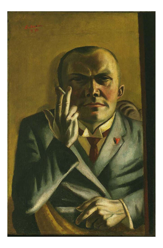 Max Beckmann - Self-Portrait with a Cigarette, 16x12" (A3) Poster Print