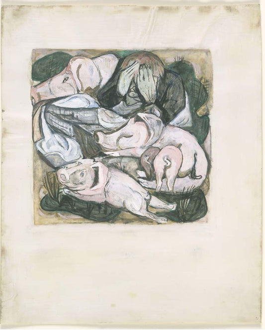 Max Beckmann - The Prodigal Son Among Swine, vintage art, A3 (16x12")  Poster Print 