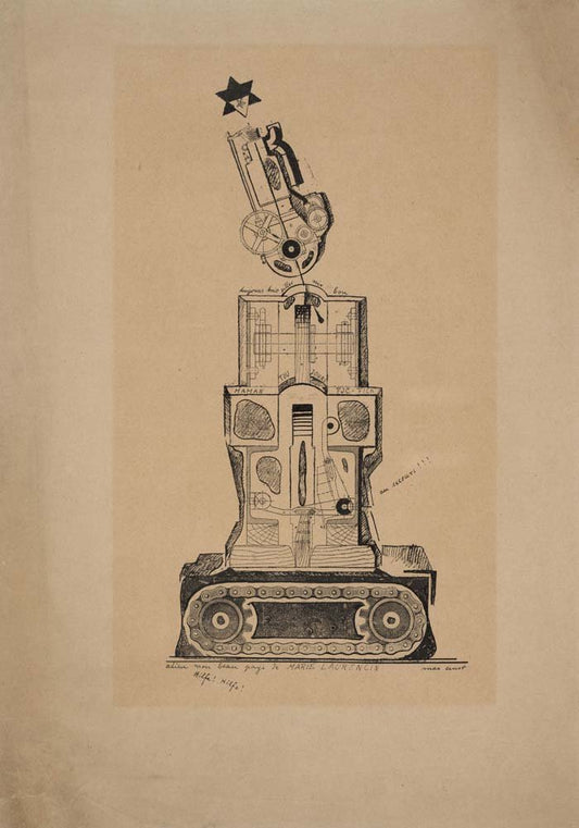 Max Ernst - Farewell My Beautiful Land of Marie Laurencin, vintage art, A3 (16x12")  Poster Print 